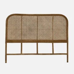 Cabeceira para cama em vime escuro e cana