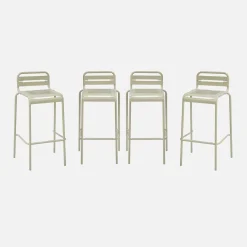Cadeira alta em aço, set de 4