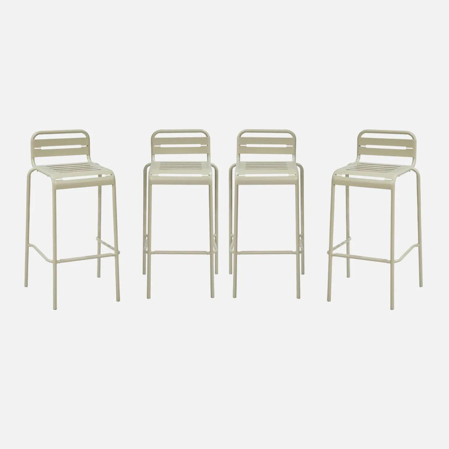 Cadeira alta em aço, set de 4