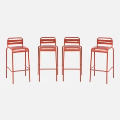 Cadeira alta em aço, set de 4
