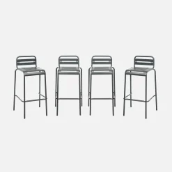 Cadeira alta em aço, set de 4