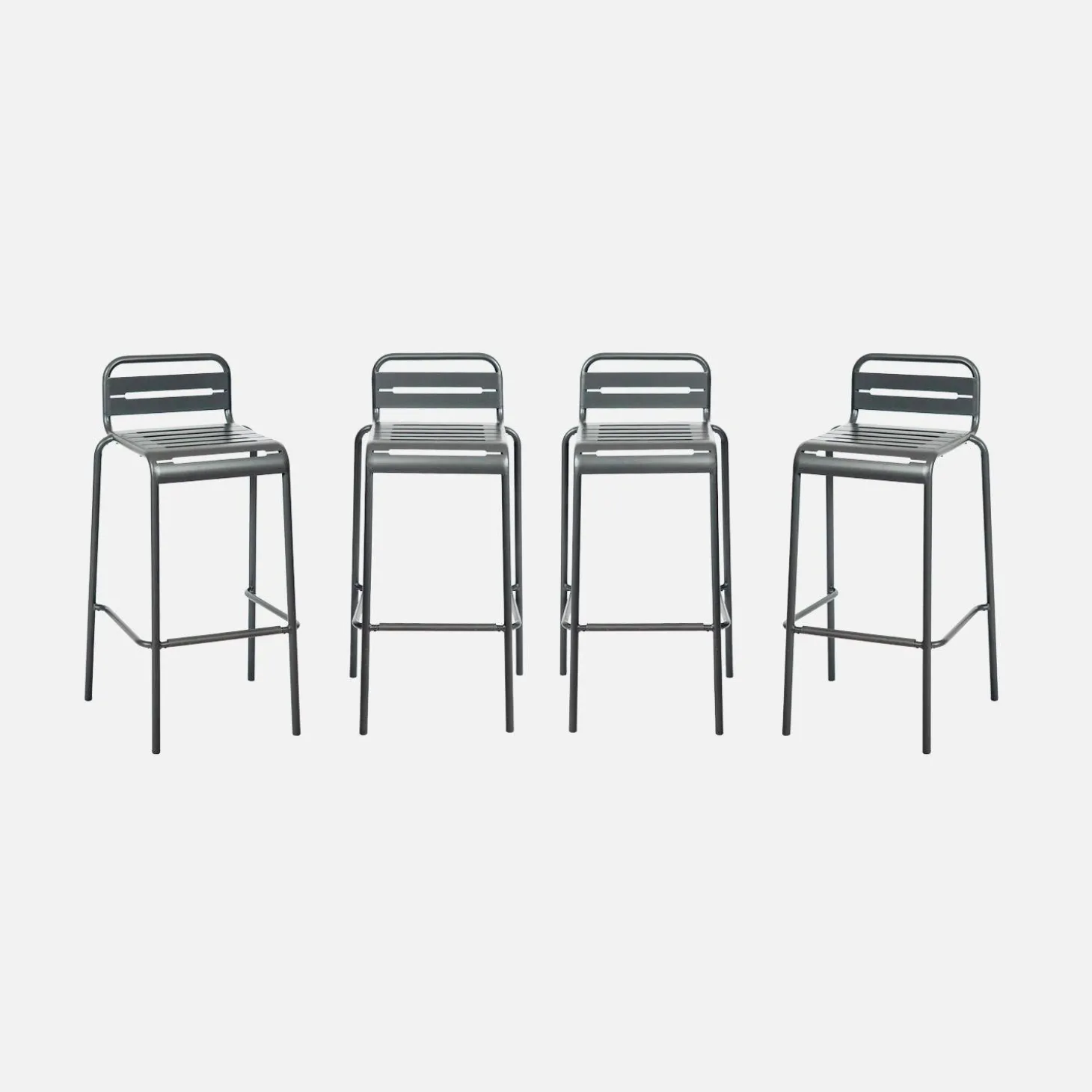 Cadeira alta em aço, set de 4