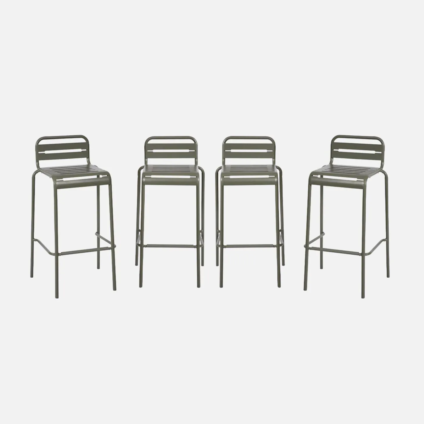 Cadeira alta em aço, set de 4