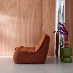 Cadeira confortável em boucle texturizado, 1 lugar