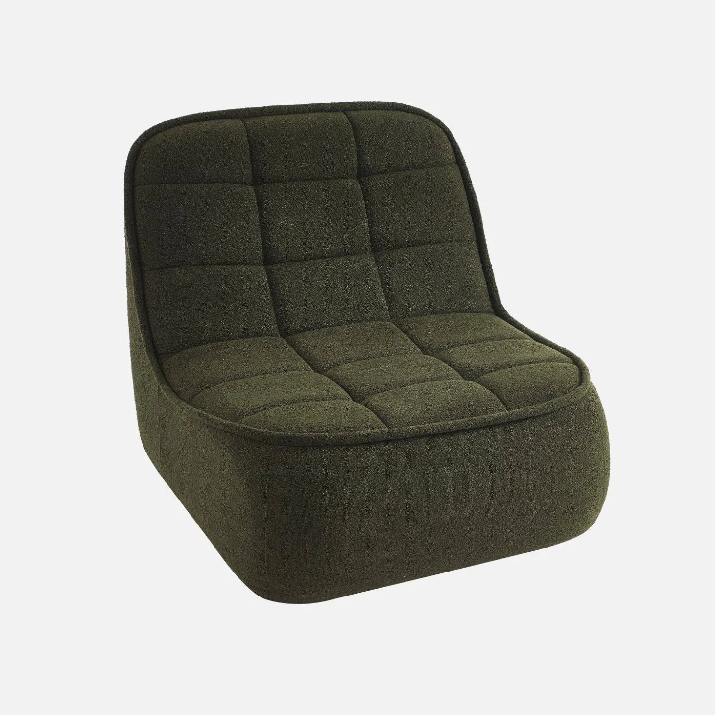 Cadeira confortável em boucle texturizado, 1 lugar
