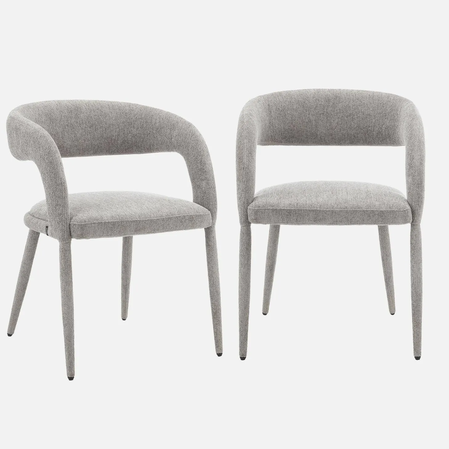 Cadeira contemporânea revestida em tecido, set de 2
