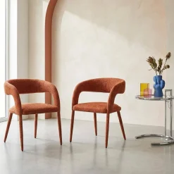 Cadeira contemporânea revestida em tecido, set de 2