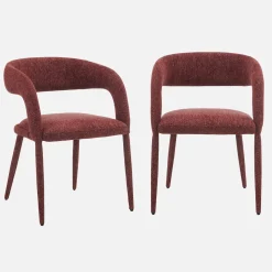 Cadeira contemporânea revestida em tecido, set de 2