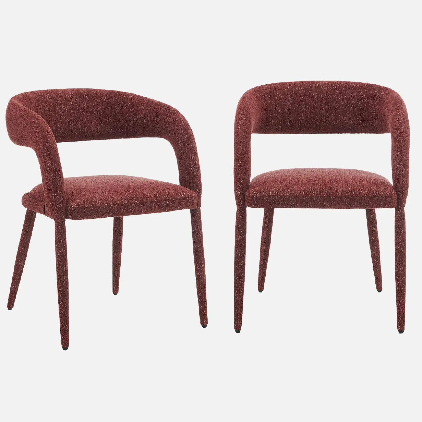 Cadeira contemporânea revestida em tecido, set de 2