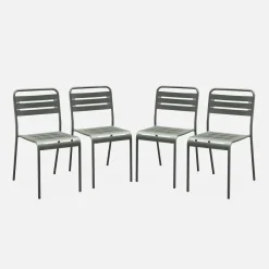 Cadeira de jardim bistrô em aço, set de 4