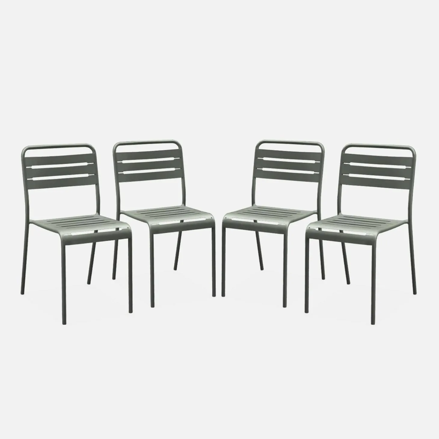 Cadeira de jardim bistrô em aço, set de 4