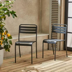 Cadeira de jardim bistrô em aço, set de 2