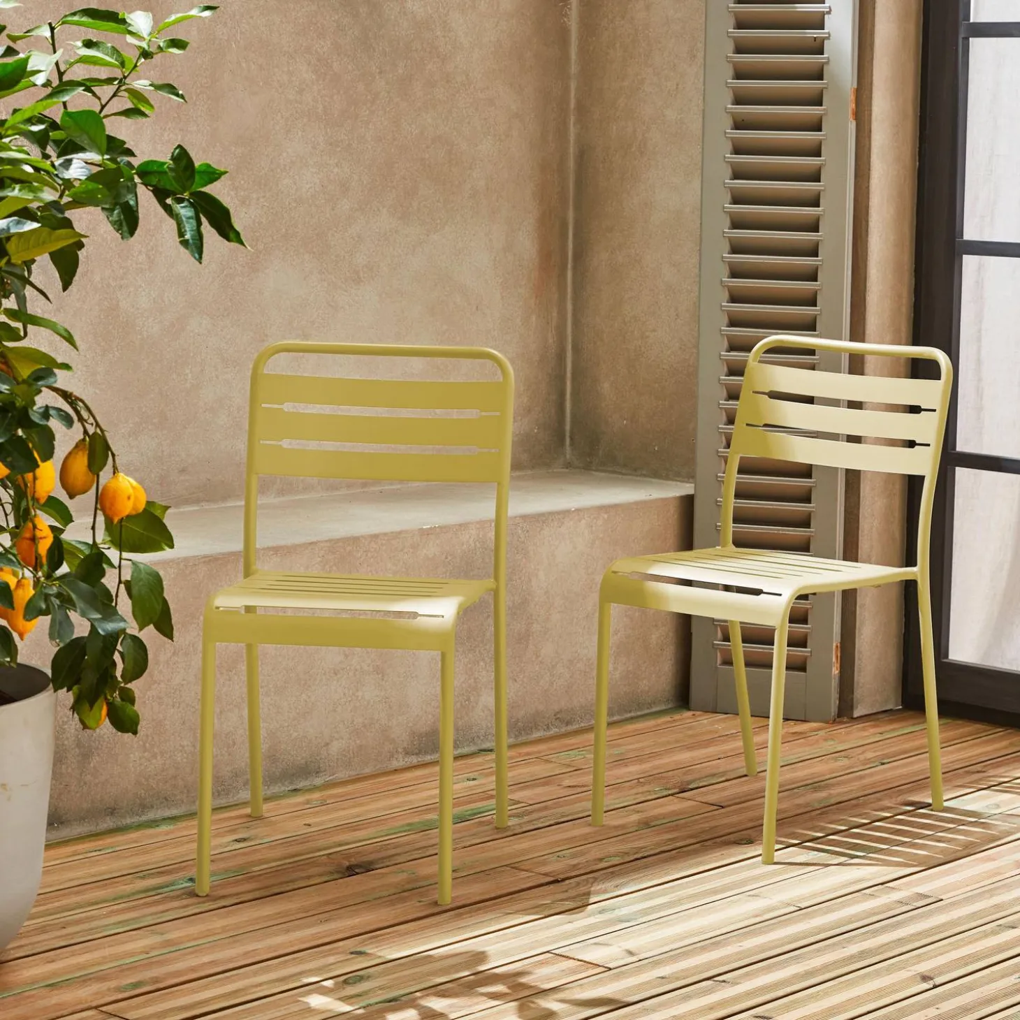 Cadeira de jardim bistrô em aço, set de 2