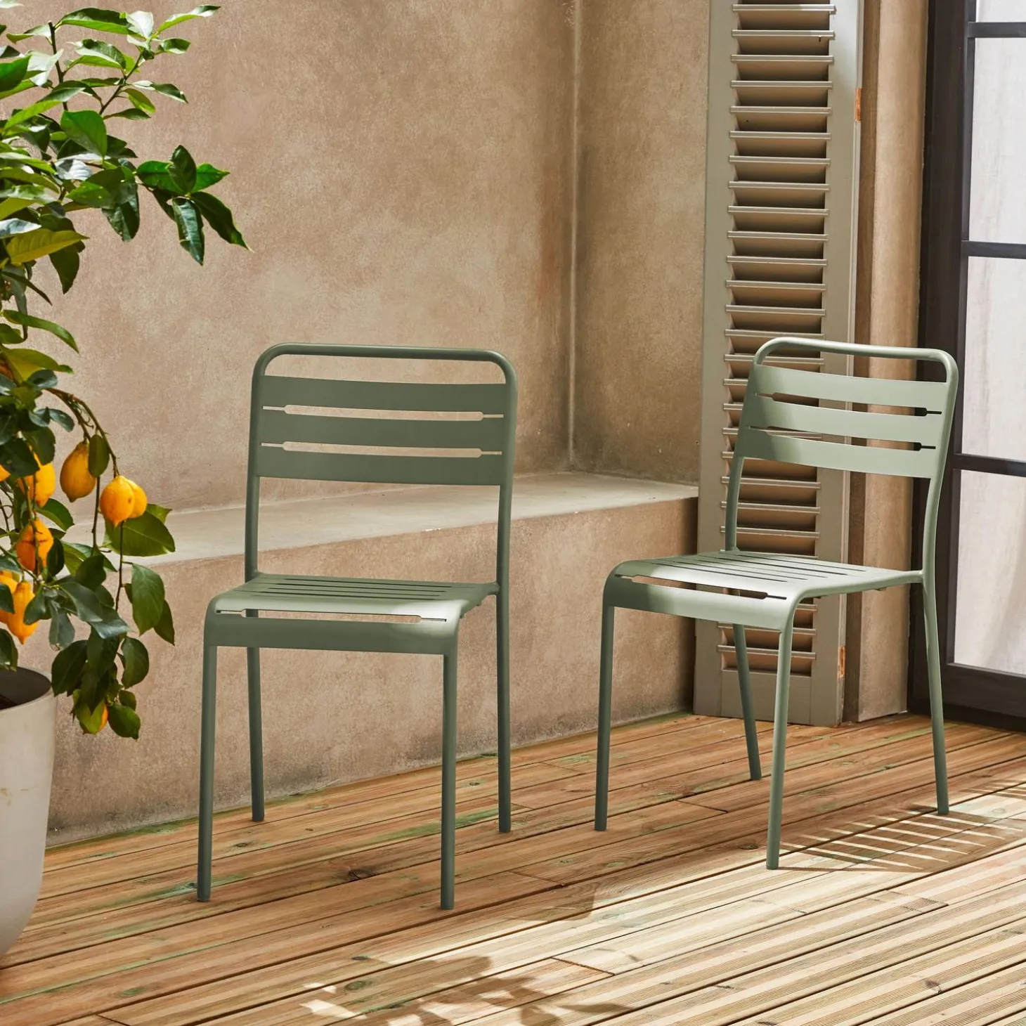Cadeira de jardim bistrô em aço, set de 2