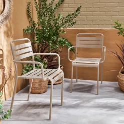 Cadeira de jardim bistrô em aço, set de 2