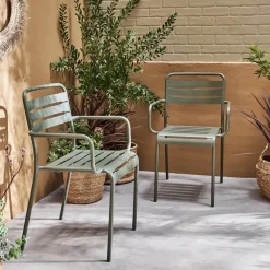 Cadeira de jardim bistrô em aço, set de 2