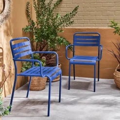 Cadeira de jardim bistrô em aço, set de 2