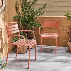 Cadeira de jardim bistrô em aço, set de 2