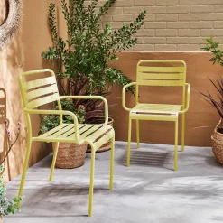 Cadeira de jardim bistrô em aço, set de 2