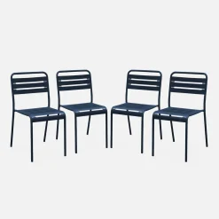 Cadeira de jardim bistrô em aço, set de 4