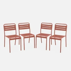 Cadeira de jardim bistrô em aço, set de 4