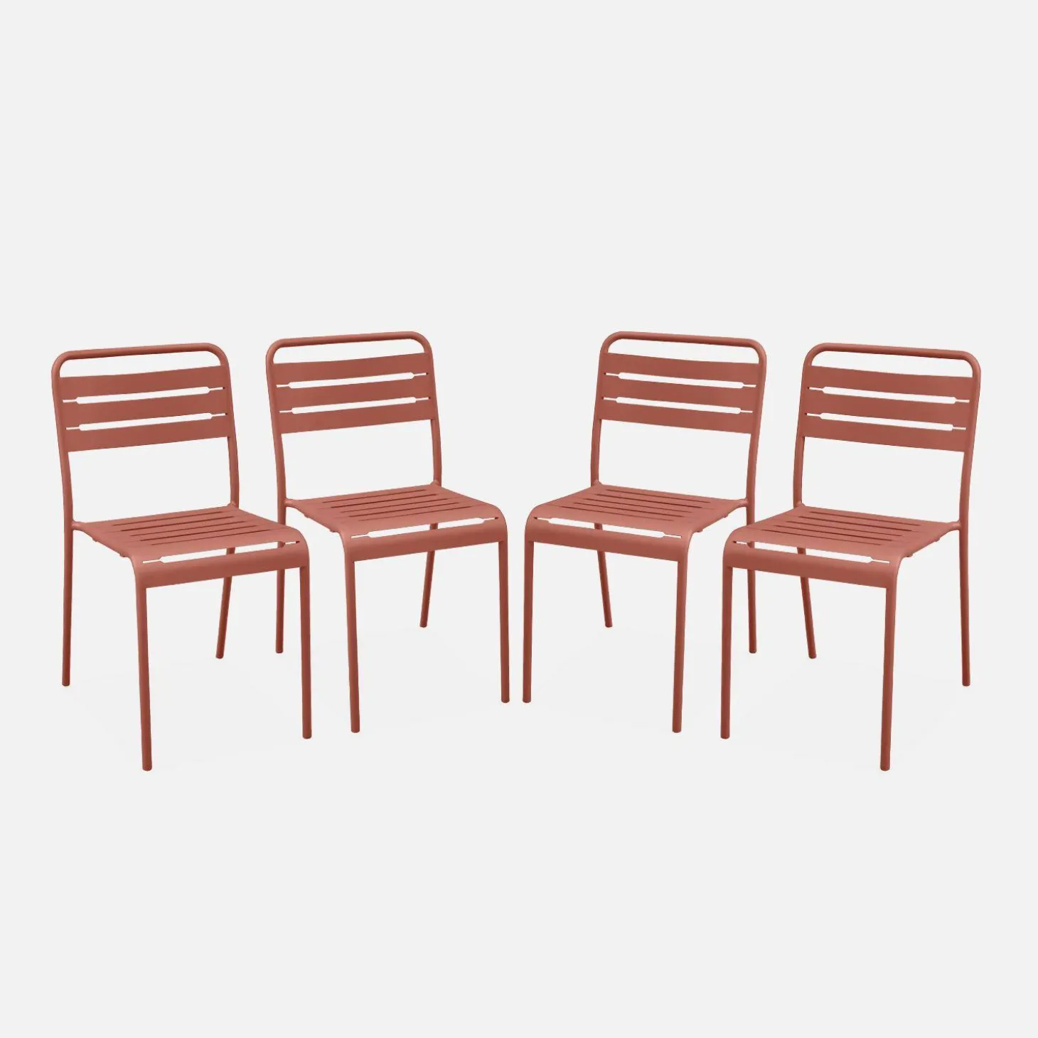 Cadeira de jardim bistrô em aço, set de 4
