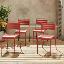 Cadeira de jardim bistrô em aço, set de 4
