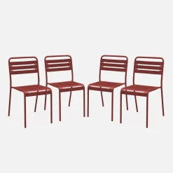 Cadeira de jardim bistrô em aço, set de 4