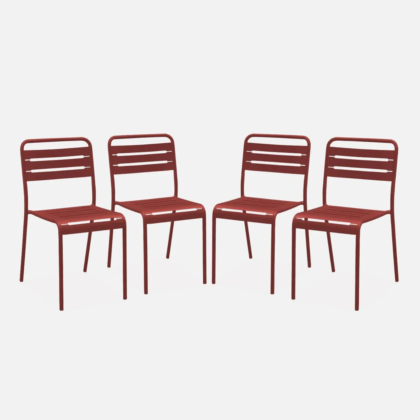 Cadeira de jardim bistrô em aço, set de 4