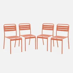Cadeira de jardim bistrô em aço, set de 4
