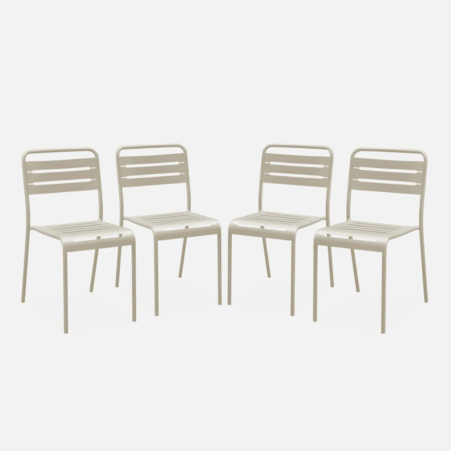 Cadeira de jardim bistrô em aço, set de 4