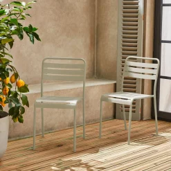 Cadeira de jardim bistrô em aço, set de 2