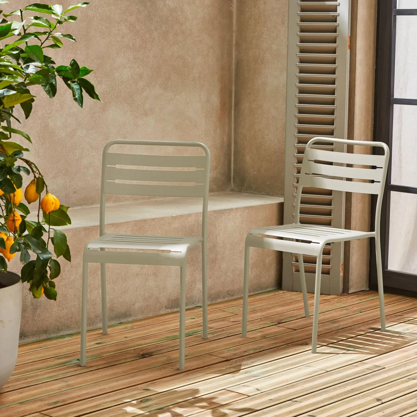 Cadeira de jardim bistrô em aço, set de 2