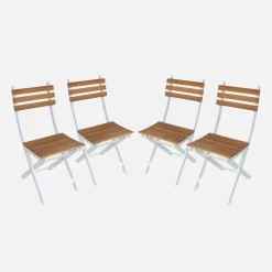 Cadeira de jardim dobrável de acácia, set de 4
