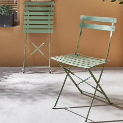 Cadeira de jardim dobrável em metal, set de 2