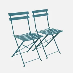 Cadeira de jardim dobrável em metal, set de 2