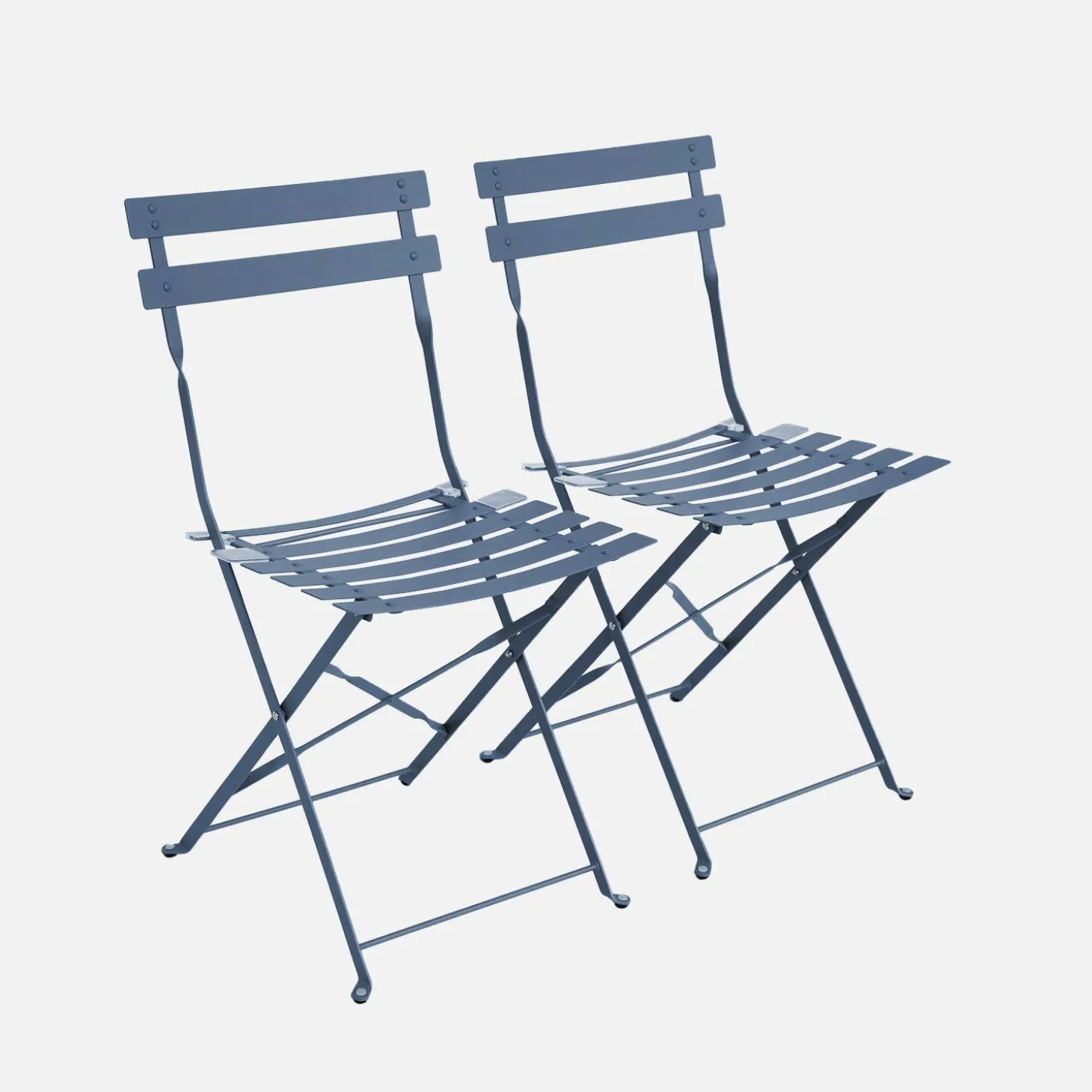 Cadeira de jardim dobrável em metal, set de 2
