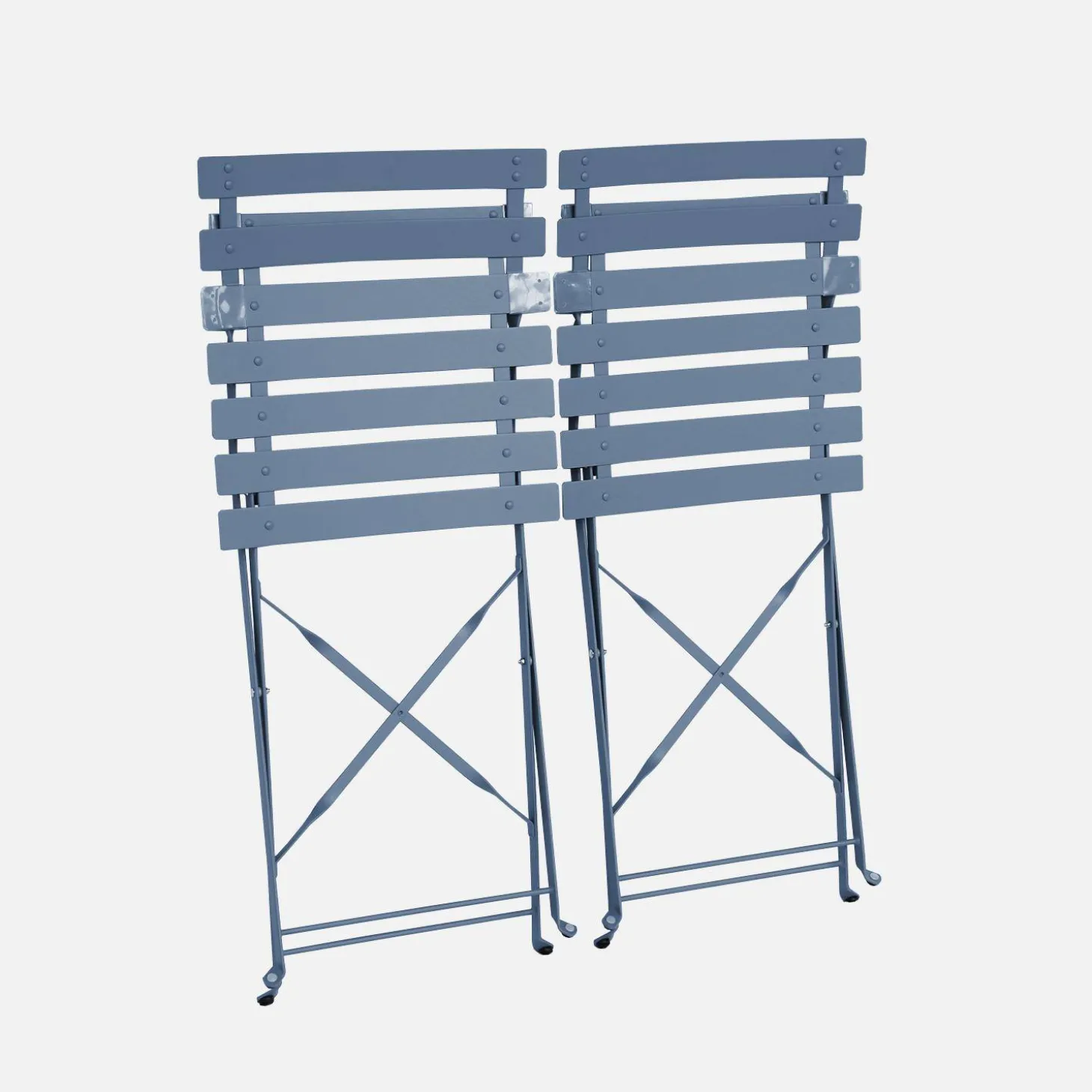 Cadeira de jardim dobrável em metal, set de 2