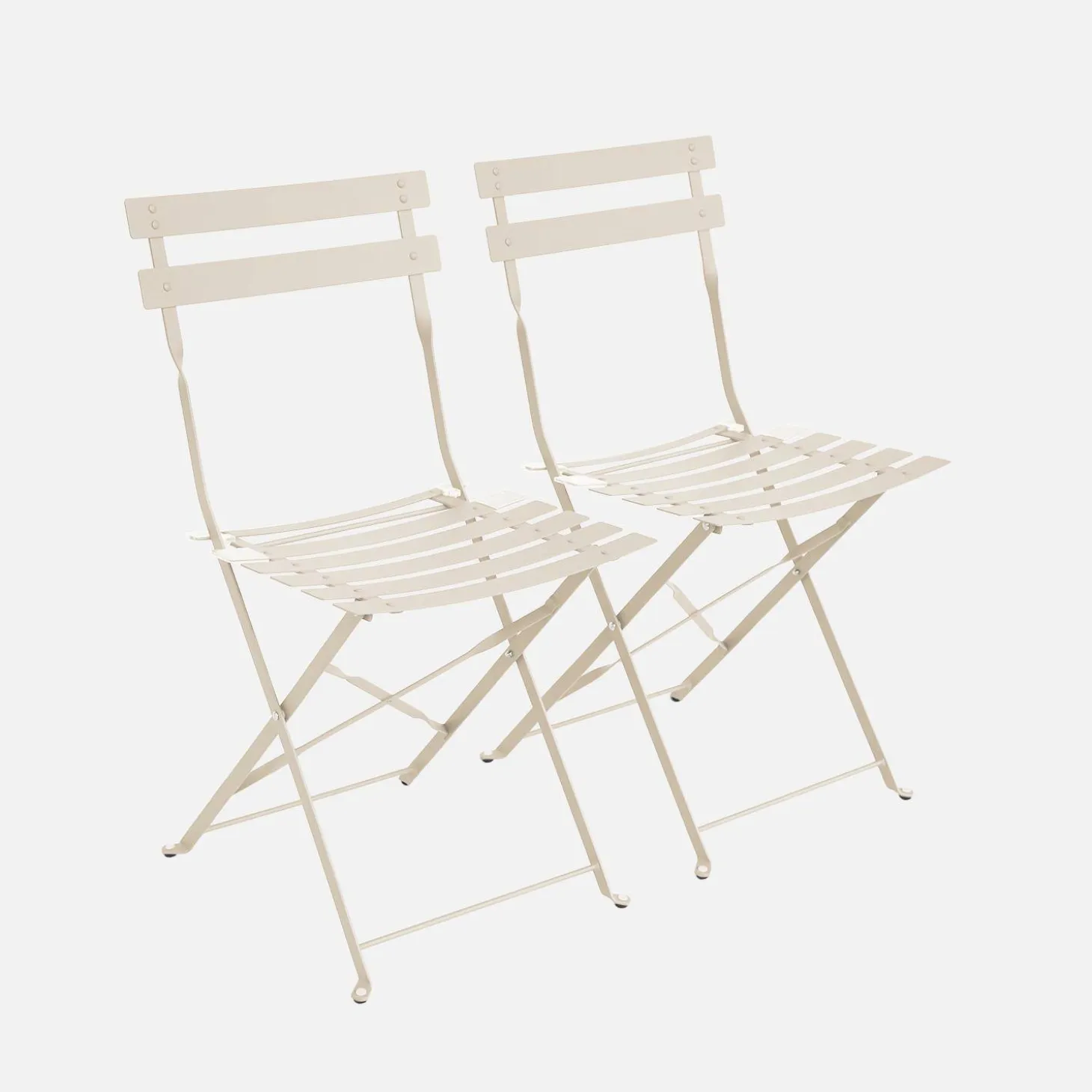 Cadeira de jardim dobrável em metal, set de 2