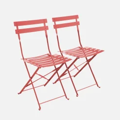 Cadeira de jardim dobrável em metal, set de 2