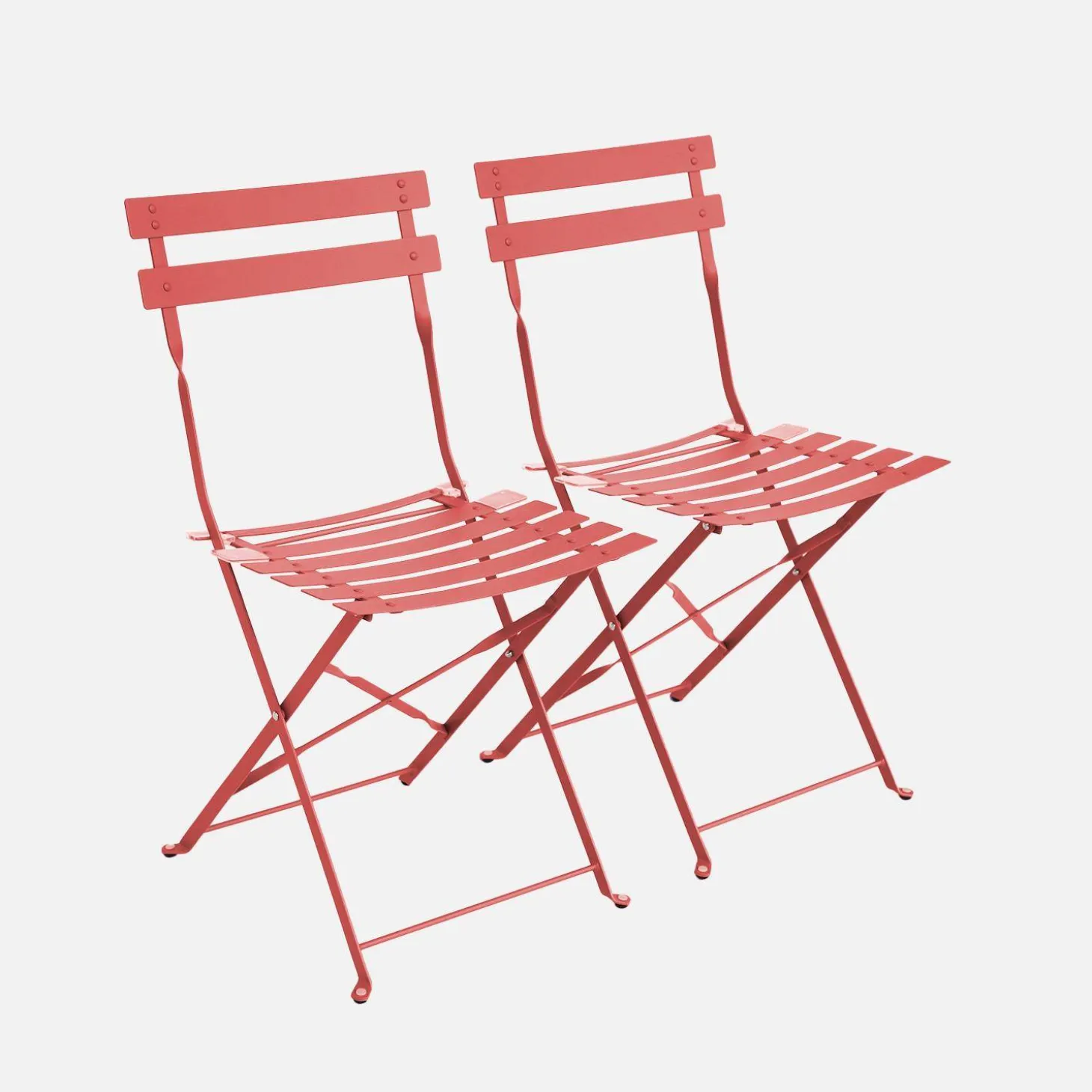 Cadeira de jardim dobrável em metal, set de 2