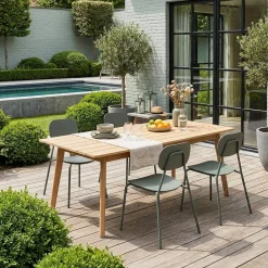 Cadeira de jardim em alumínio, conjunto de 4