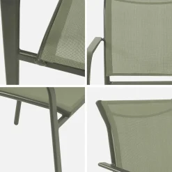 Cadeira de jardim em alumínio e textileno, set de 4