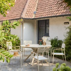 Cadeira de jardim em alumínio e textilene, set de 4