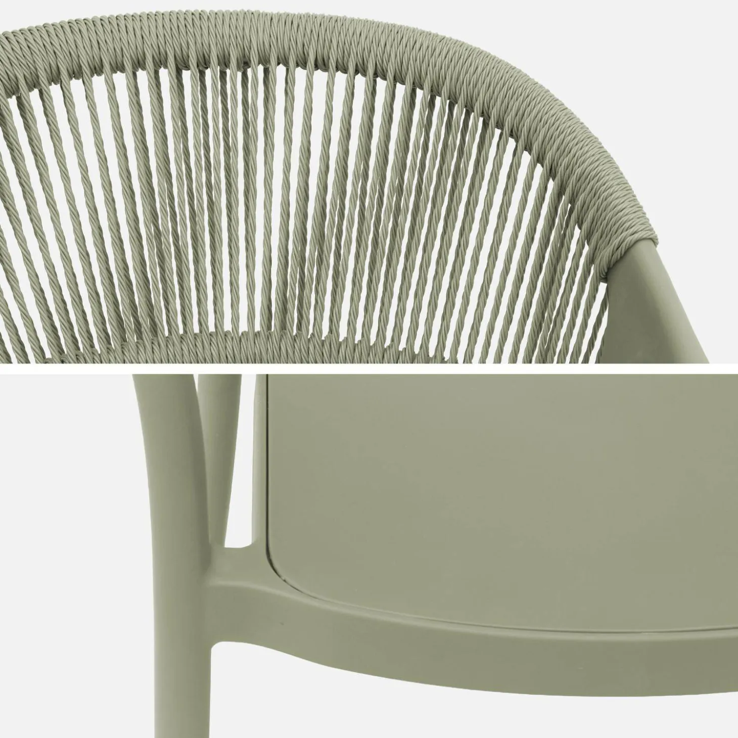 Cadeira de jardim empilhável com efeito de corda, set de 4