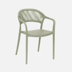 Cadeira de jardim empilhável com efeito de corda, set de 4