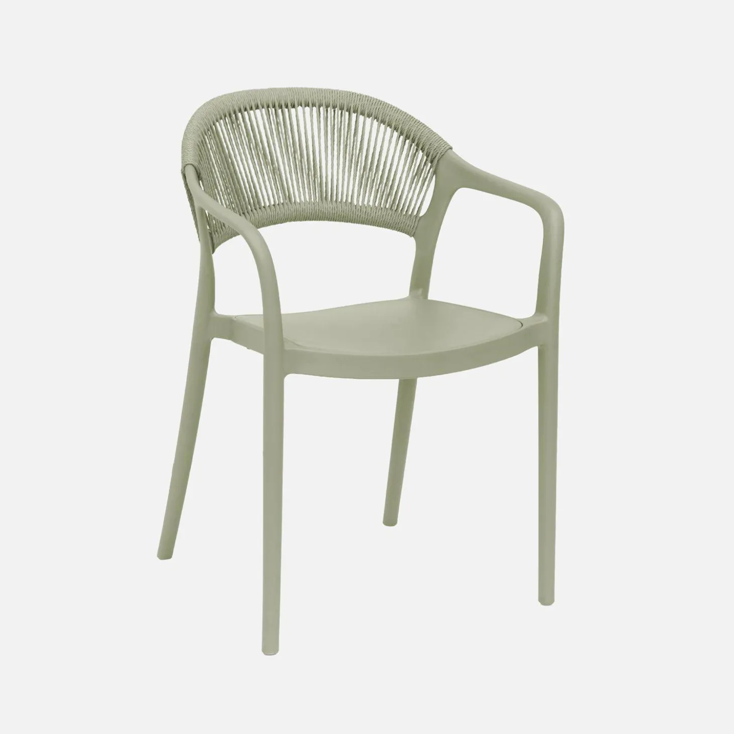 Cadeira de jardim empilhável com efeito de corda, set de 4