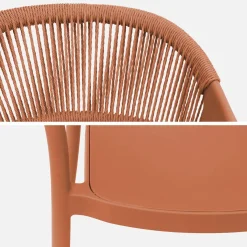 Cadeira de jardim empilhável com efeito de corda, set de 4