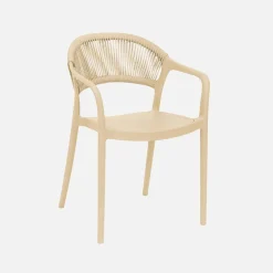 Cadeira de jardim empilhável com efeito de corda, set de 4
