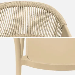 Cadeira de jardim empilhável com efeito de corda, set de 4